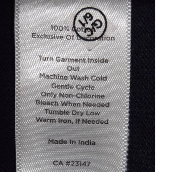 Talbots Navy White Striped Daisy Embroidered Top Women’s M 100% Cotton - Picture 5 of 9